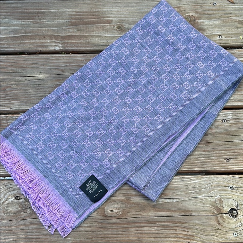 Gucci Purple and Grey Scarf NWOT